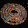 16 inches AAAAA - Ethiopian Opal Very Unique Super Rare Ethiopian Opal Smooth Rondells Super Rare Inside Fire Opal Size 3-7mm